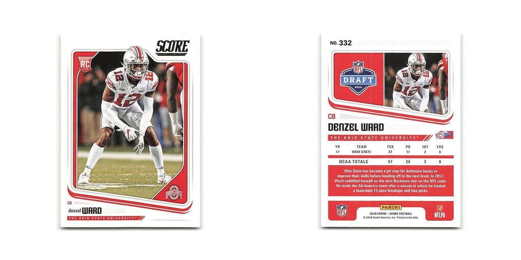 Denzel Ward Rookie 2018 Score #332 Ohio State Buckeyes Football Card NM