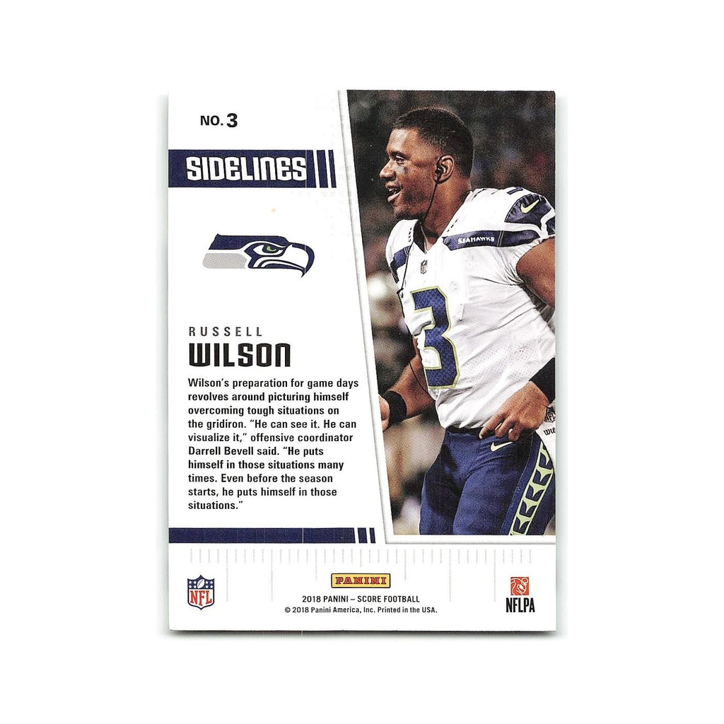 Russell Wilson 2018 Score Sidelines #3 Seattle Seahawks Football Card NM