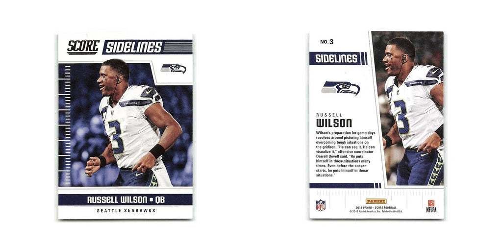 Russell Wilson 2018 Score Sidelines #3 Seattle Seahawks Football Card NM