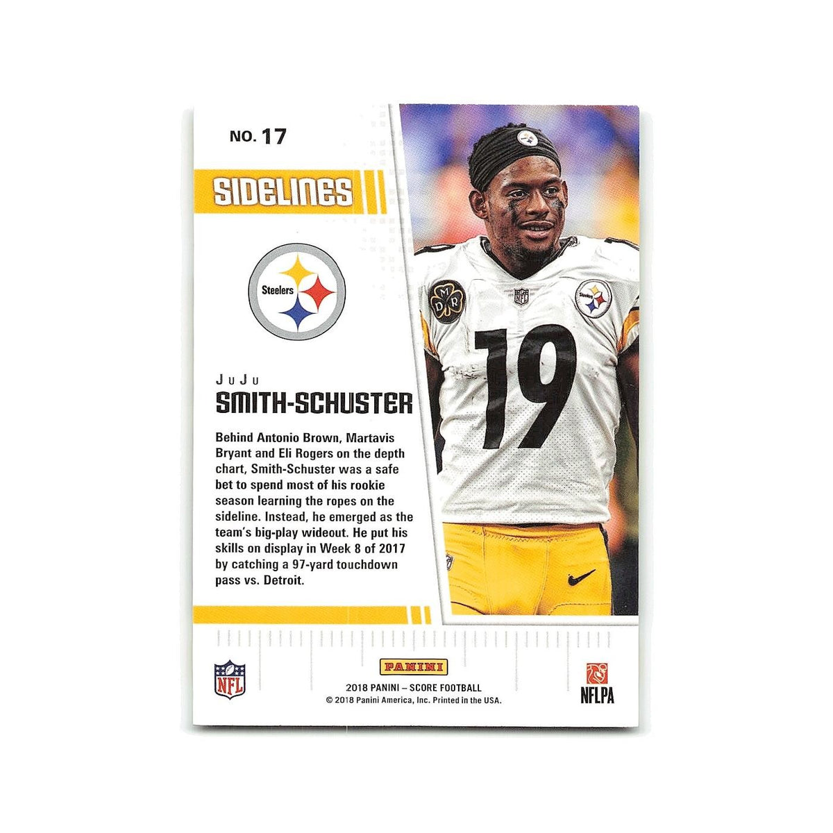 Juju Smith-Schuster 2018 Score Sidelines #17 Pittsburgh Steelers NM
