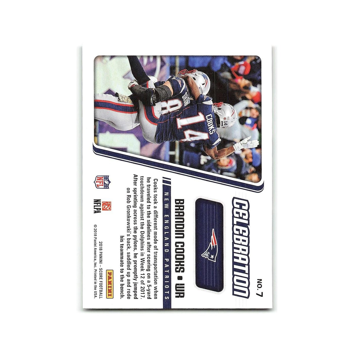 Brandin Cooks 2018 Score Celebration #7 New England Patriots Football Card NM