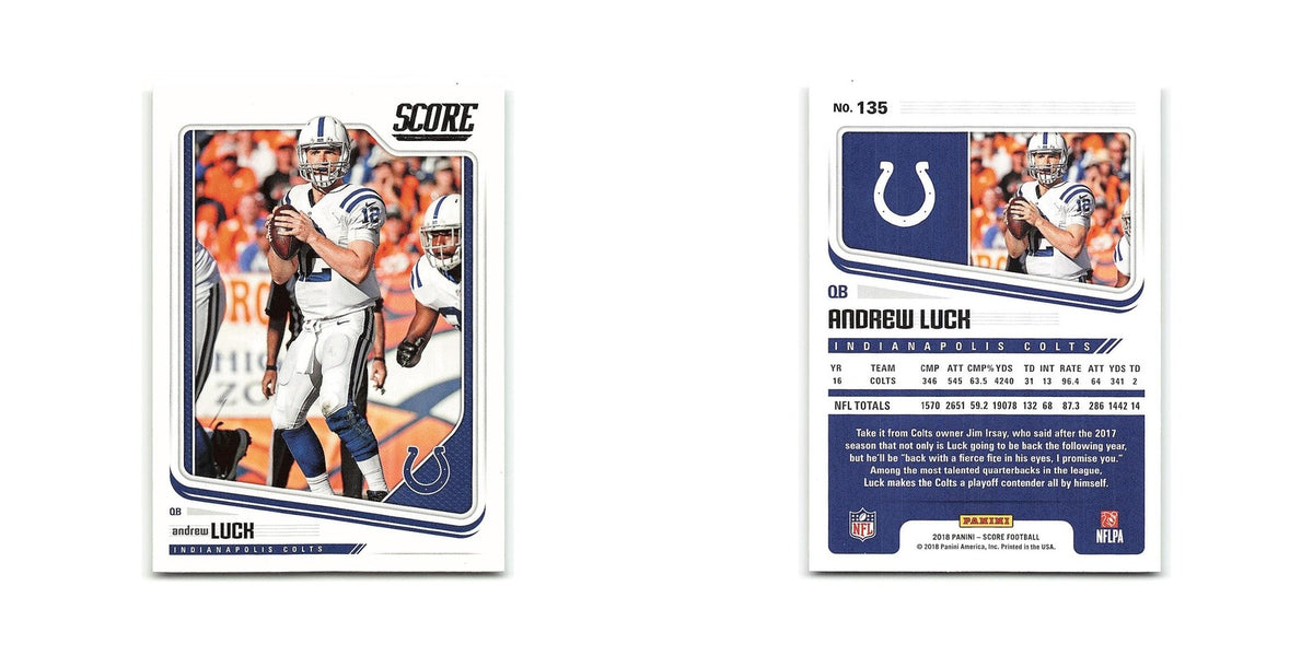 Andrew Luck 2018 Score #135 Indianapolis Colts Football Card NM