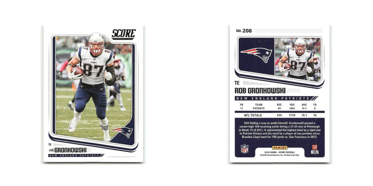 Rob Gronkowski 2018 Score #208 New England Patriots Football Card NM