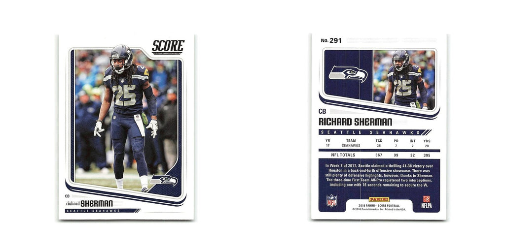 Richard Sherman 2018 Score #291 Seattle Seahawks Football Card NM