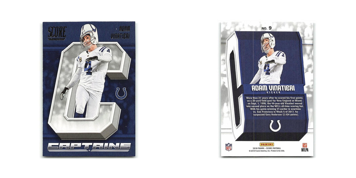 Adam Vinatieri 2018 Score Captains #9 Indianapolis Colts Football Card NM