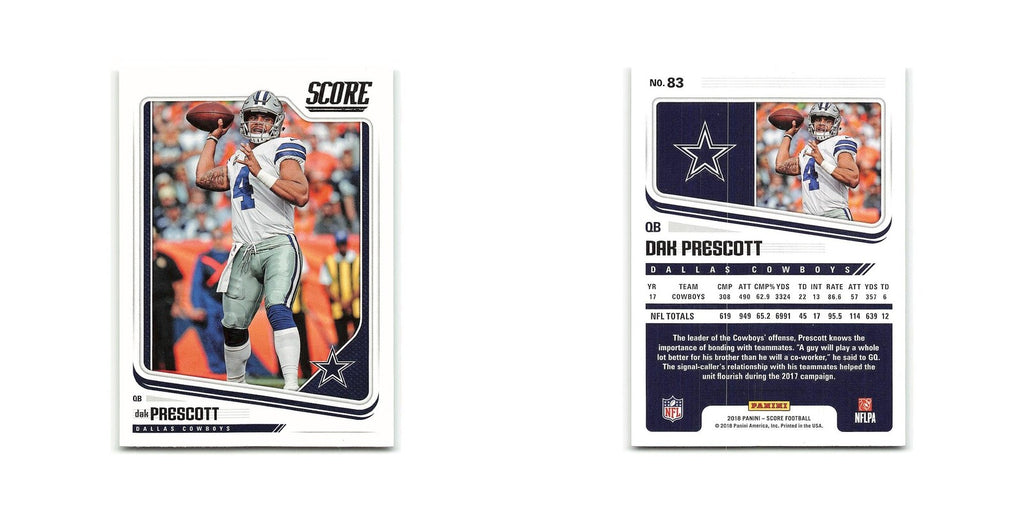 Dak Prescott 2018 Score #83 Dallas Cowboys Football Card NM
