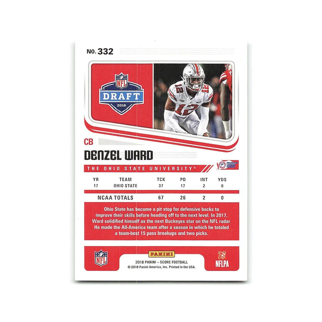 Denzel Ward Rookie 2018 Score #332 Ohio State Buckeyes Football Card NM
