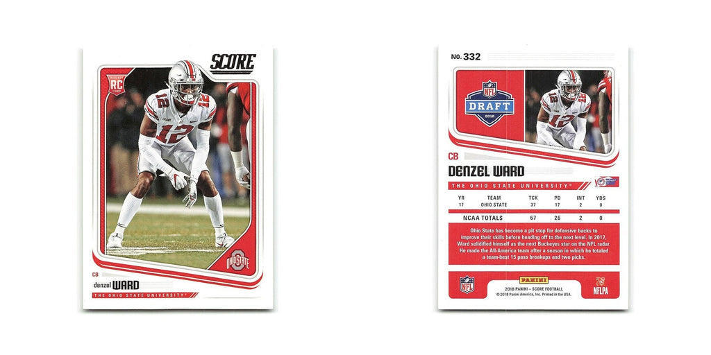 Denzel Ward Rookie 2018 Score #332 Ohio State Buckeyes Football Card NM