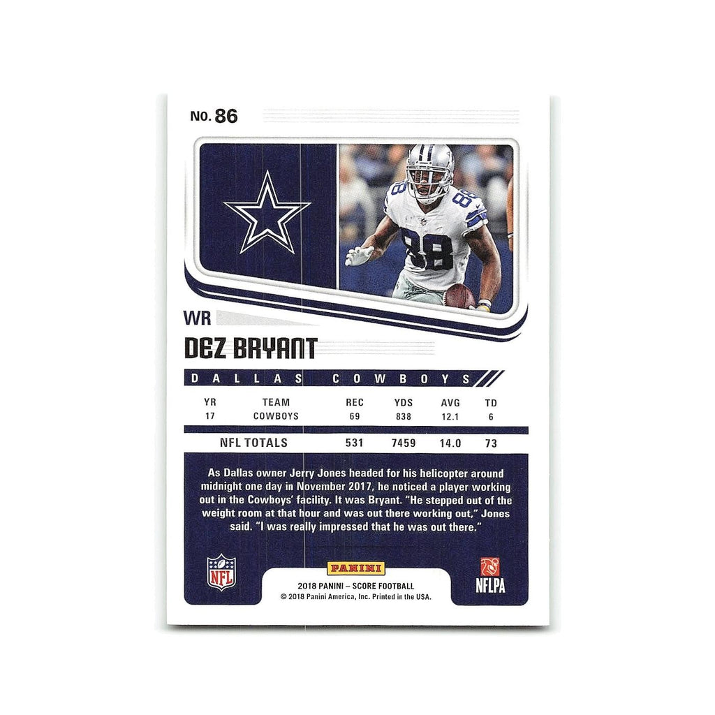 Dez Bryant 2018 Score #86 Dallas Cowboys Football Card NM