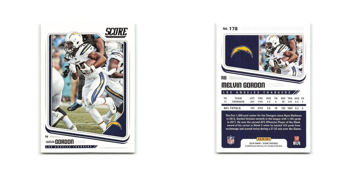 Melvin Gordon 2018 Score #178 Los Angeles Chargers Football Card NM