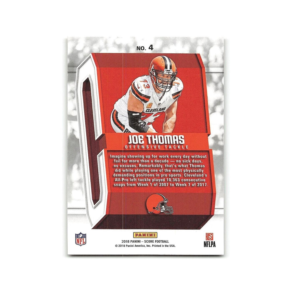 Joe Thomas 2018 Score Captains #4 Cleveland Browns Football Card NM