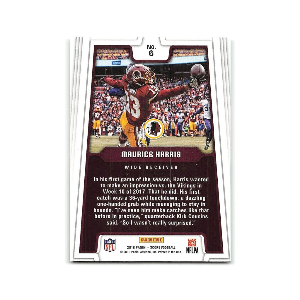 Maurice Harris 2018 Score All Hands Team #6 Washington Redskins Football Card NM