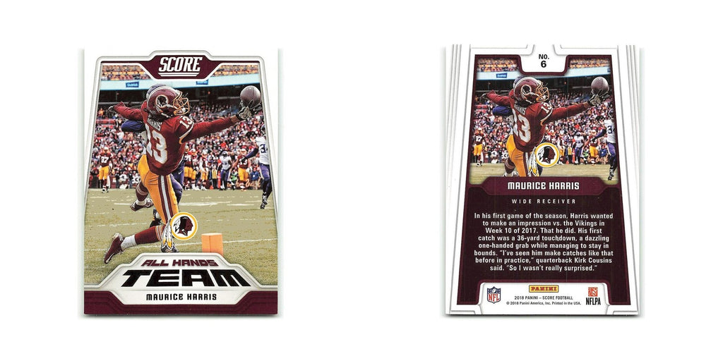 Maurice Harris 2018 Score All Hands Team #6 Washington Redskins Football Card NM
