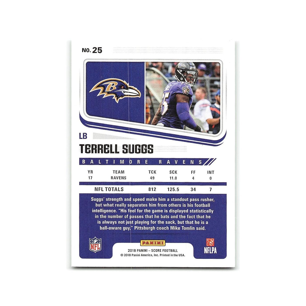 Terrell Suggs 2018 Score #25 Baltimore Ravens Football Card NM