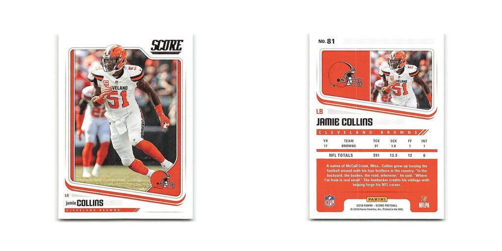 Jamie Collins 2018 Score #81 Cleveland Browns Football Card NM