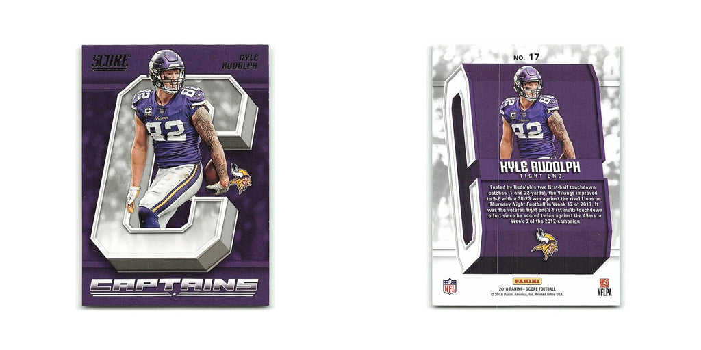 Kyle Rudolph 2018 Score Captains #17 Minnesota Vikings Football Card NM