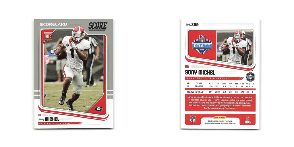 Sony Michel 2018 Score Scorecard #369 Georgia Bulldogs Football Card NM