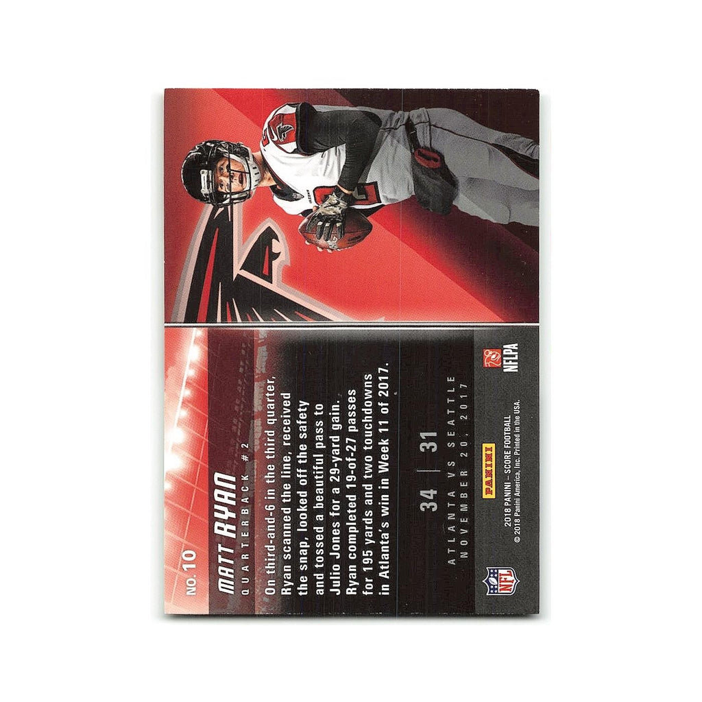 Matt Ryan 2018 Score Scoreboard #10 Atlanta Falcons Football Card NM
