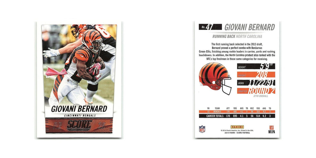 Giovani Bernard 2014 Score #47 Cincinnati Bengals Football Card NM