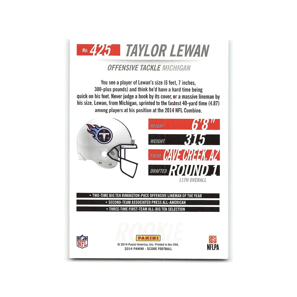 Taylor Lewan Rookie 2014 Score #425 Tennessee Titans Football Card NM