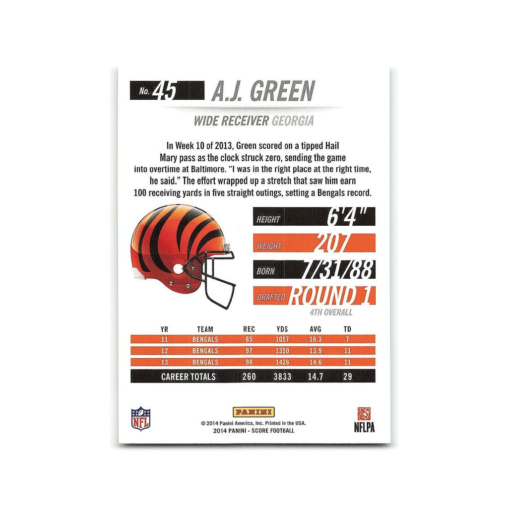 A.J. Green 2014 Score #45 Cincinnati Bengals Football Card NM