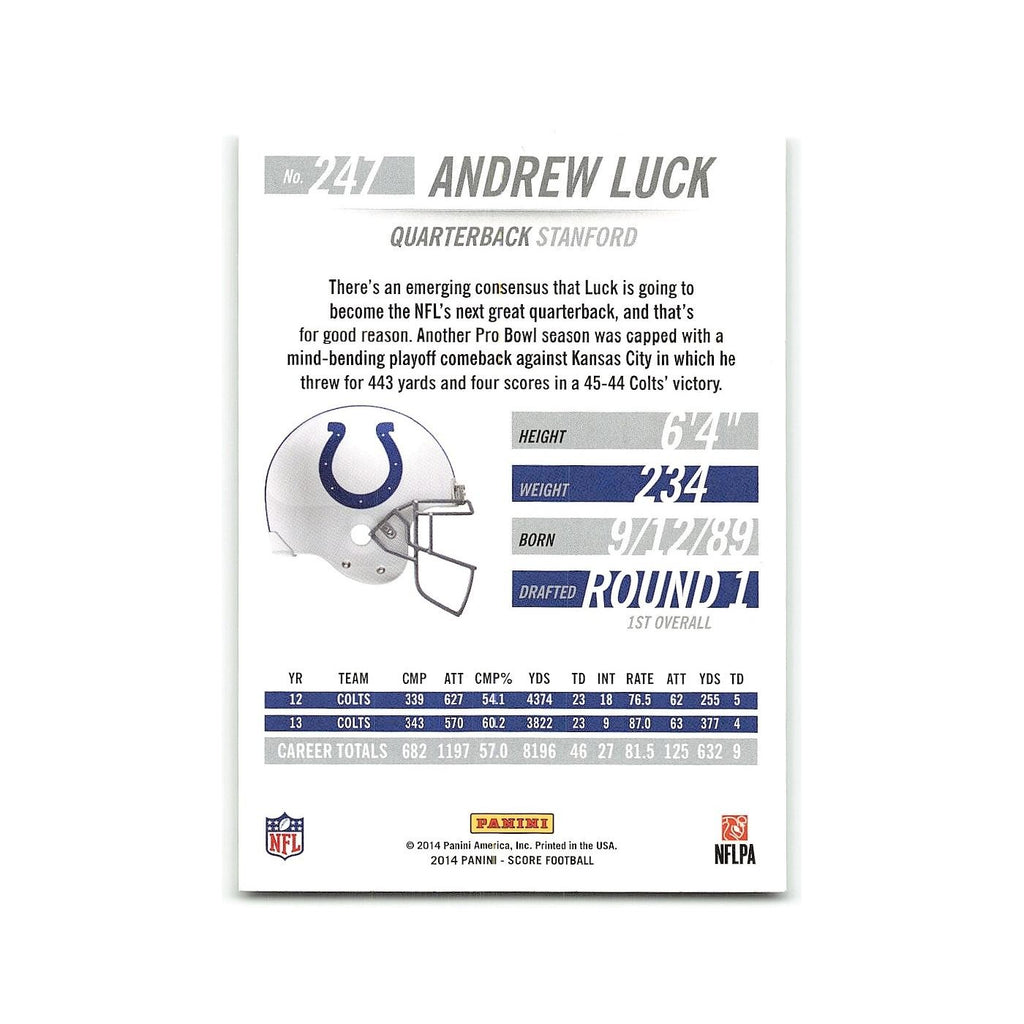 Andrew Luck 2014 Score #247 Indianapolis Colts Football Card NM