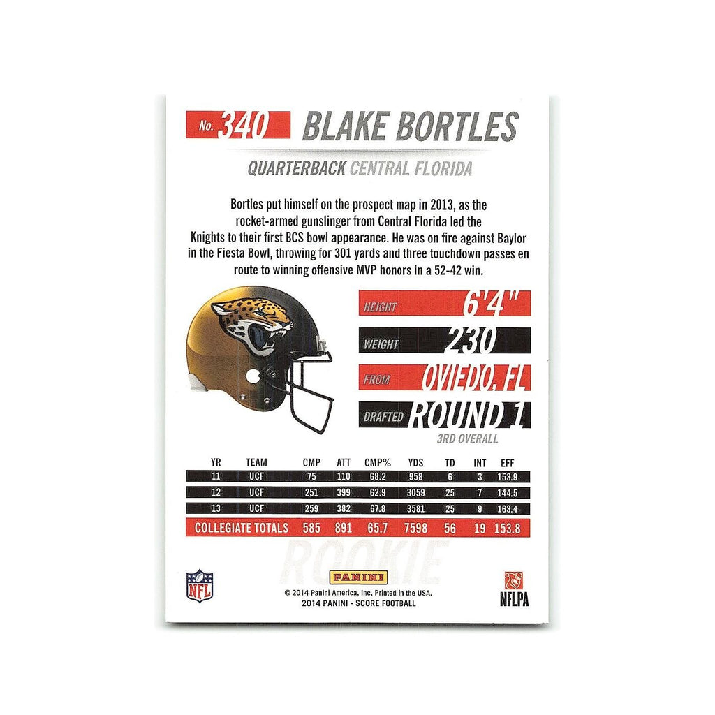 Blake Bortles Rookie 2014 Score #340 Jacksonville Jaguars Football Card NM