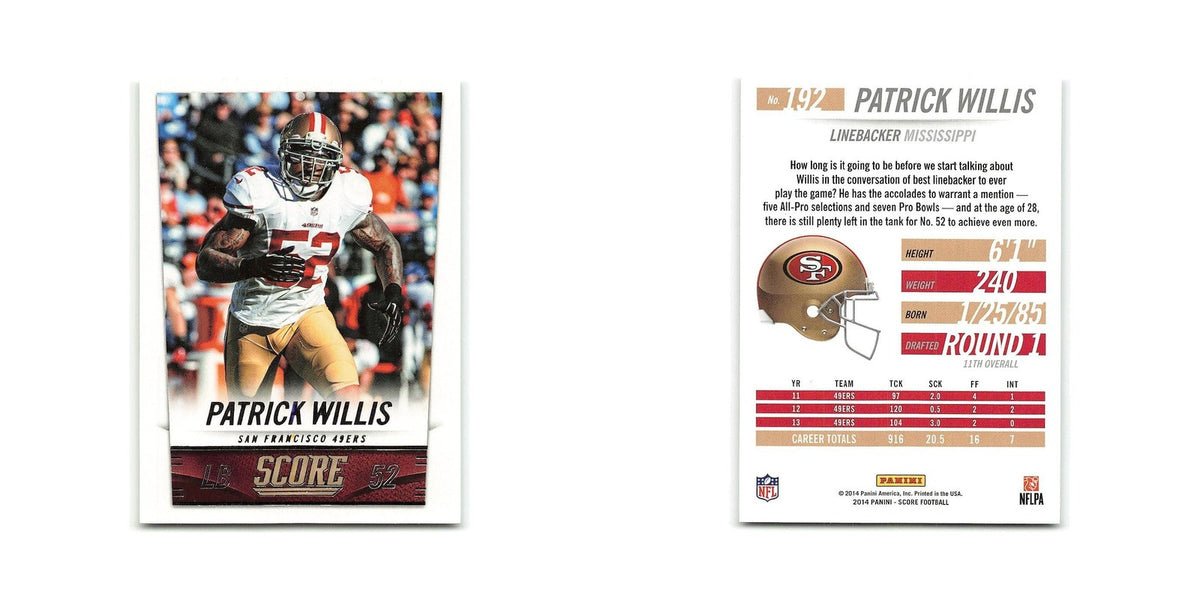 Patrick Willis 2014 Score #192 San Francisco 49ers Football Card NM