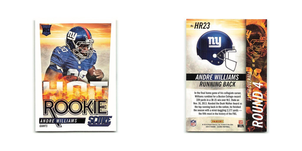 Andre Williams Rookie 2014 Score Hot Rookies #HR23 New York Giants NM