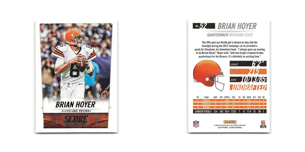 Brian Hoyer 2014 Score #52 Cleveland Browns Football Card NM