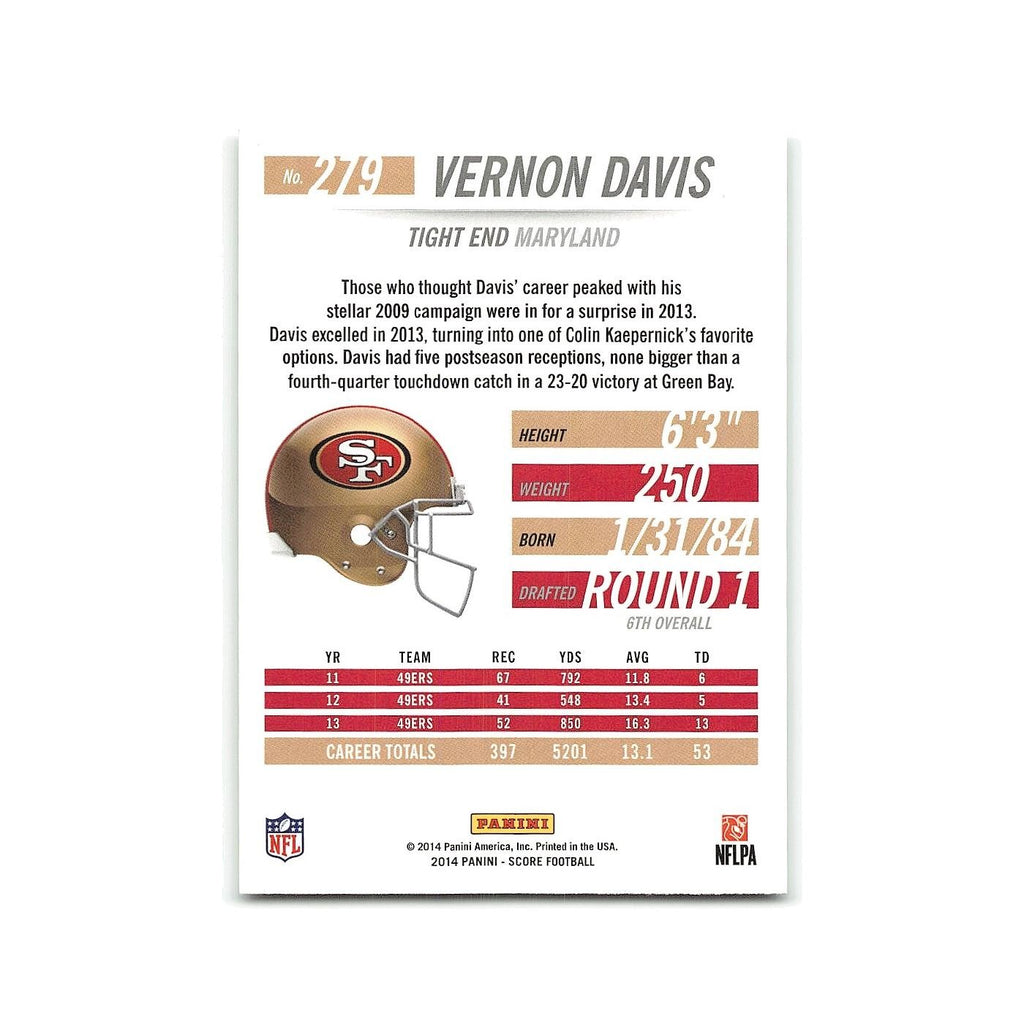 Vernon Davis 2014 Score #279 San Francisco 49ers Football Card NM