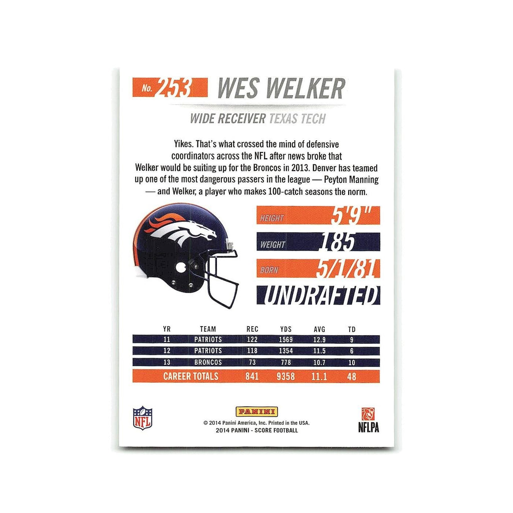 Wes Welker 2014 Score #253 Denver Broncos Football Card NM