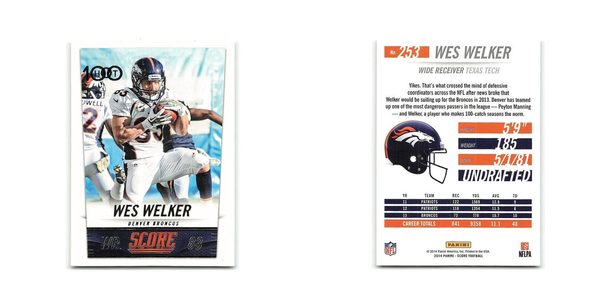 Wes Welker 2014 Score #253 Denver Broncos Football Card NM