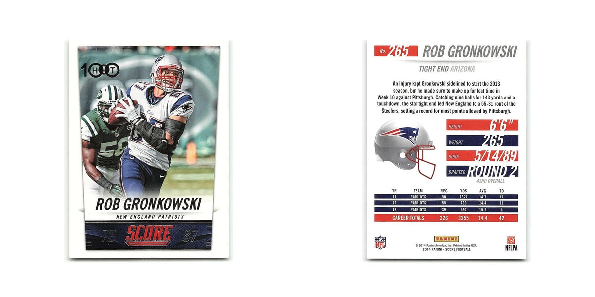 Rob Gronkowski 2014 Score #265 New England Patriots Football Card NM