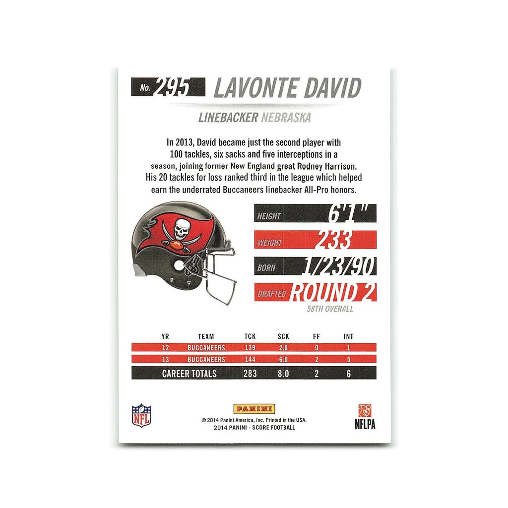 Lavonte David 2014 Score #295 Tampa Bay Buccaneers Football Card NM