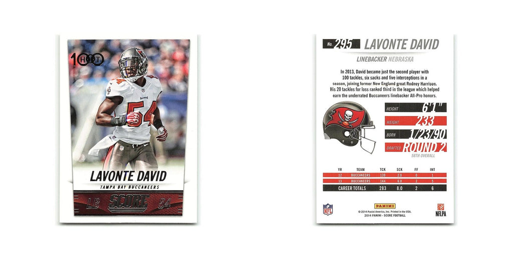 Lavonte David 2014 Score #295 Tampa Bay Buccaneers Football Card NM