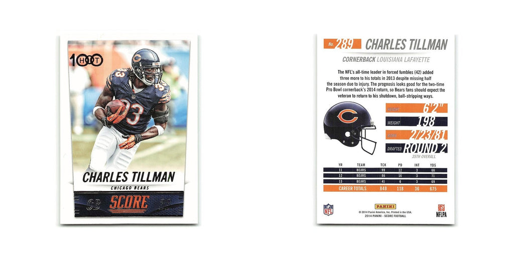 Charles Tillman 2014 Score #289 Chicago Bears Football Card NM