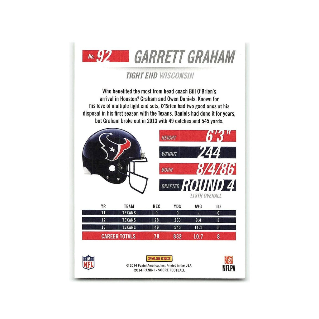Garrett Graham 2014 Score #92 Houston Texans Football Card NM