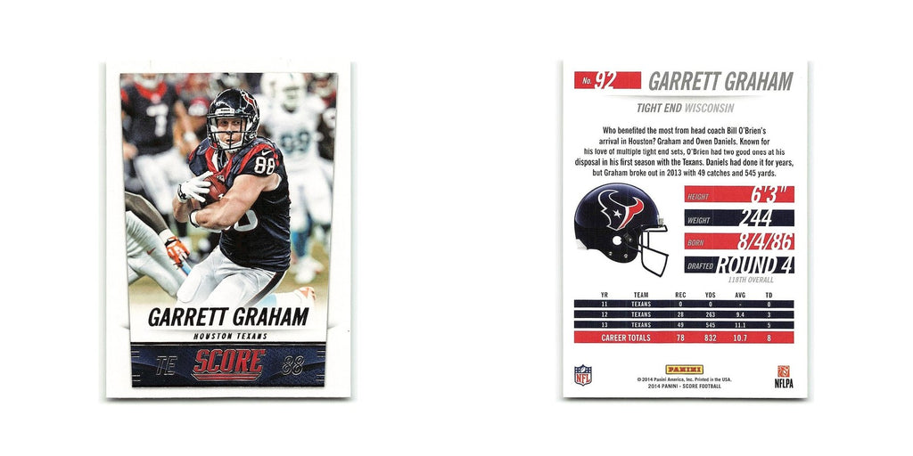 Garrett Graham 2014 Score #92 Houston Texans Football Card NM