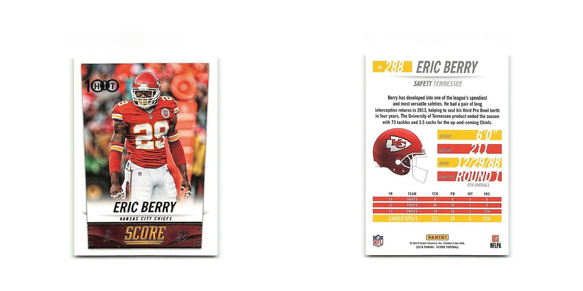 Eric Berry 2014 Score #288 Kansas City Chiefs Football Card NM