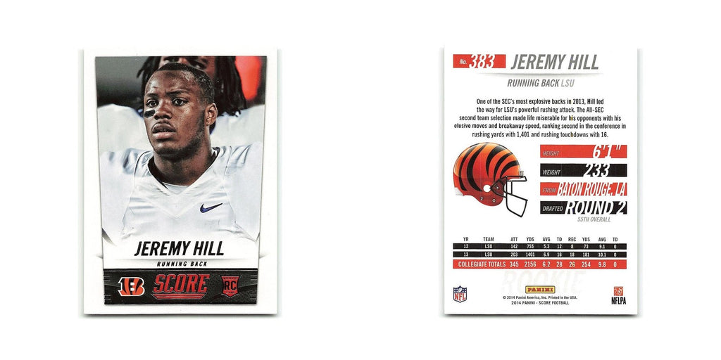 Jeremy Hill Rookie 2014 Score #383 Cincinnati Bengals Football Card NM