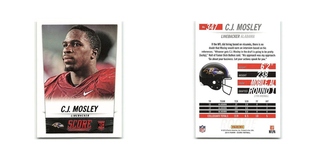 C.J. Mosley Rookie 2014 Score #347 Baltimore Ravens Football Card NM