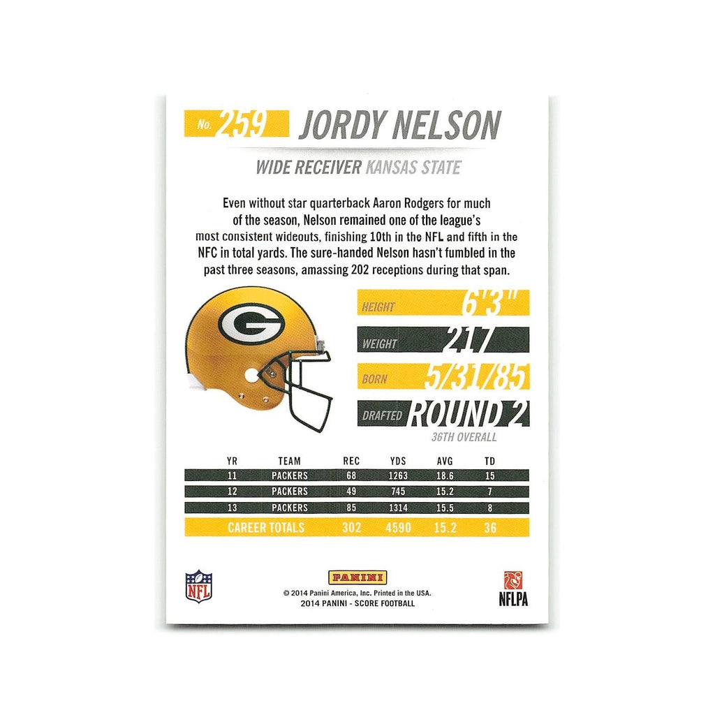Jordy Nelson 2014 Score #259 Green Bay Packers Football Card NM