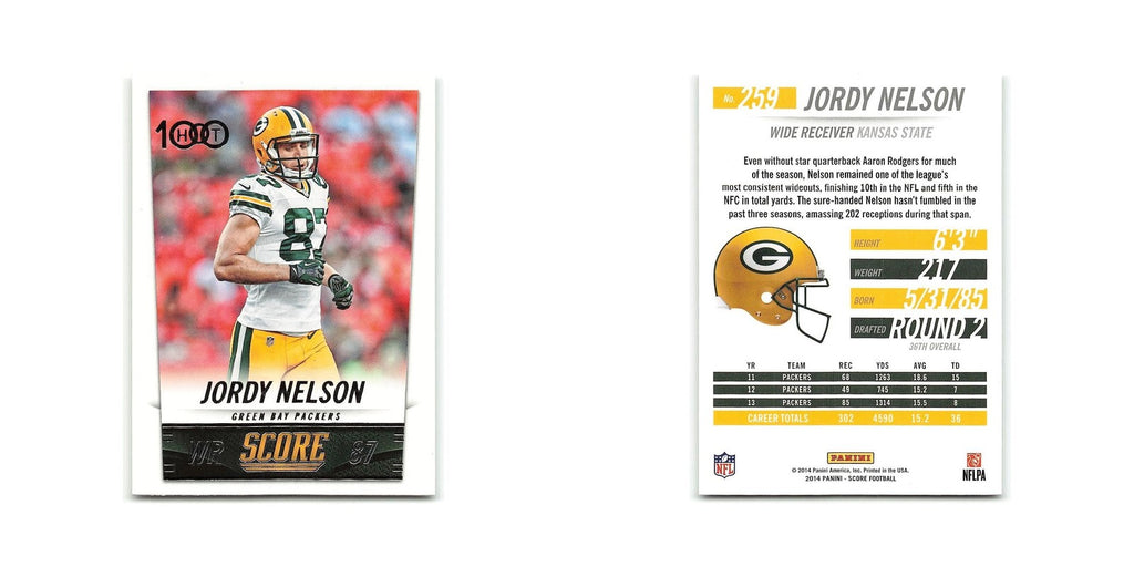 Jordy Nelson 2014 Score #259 Green Bay Packers Football Card NM