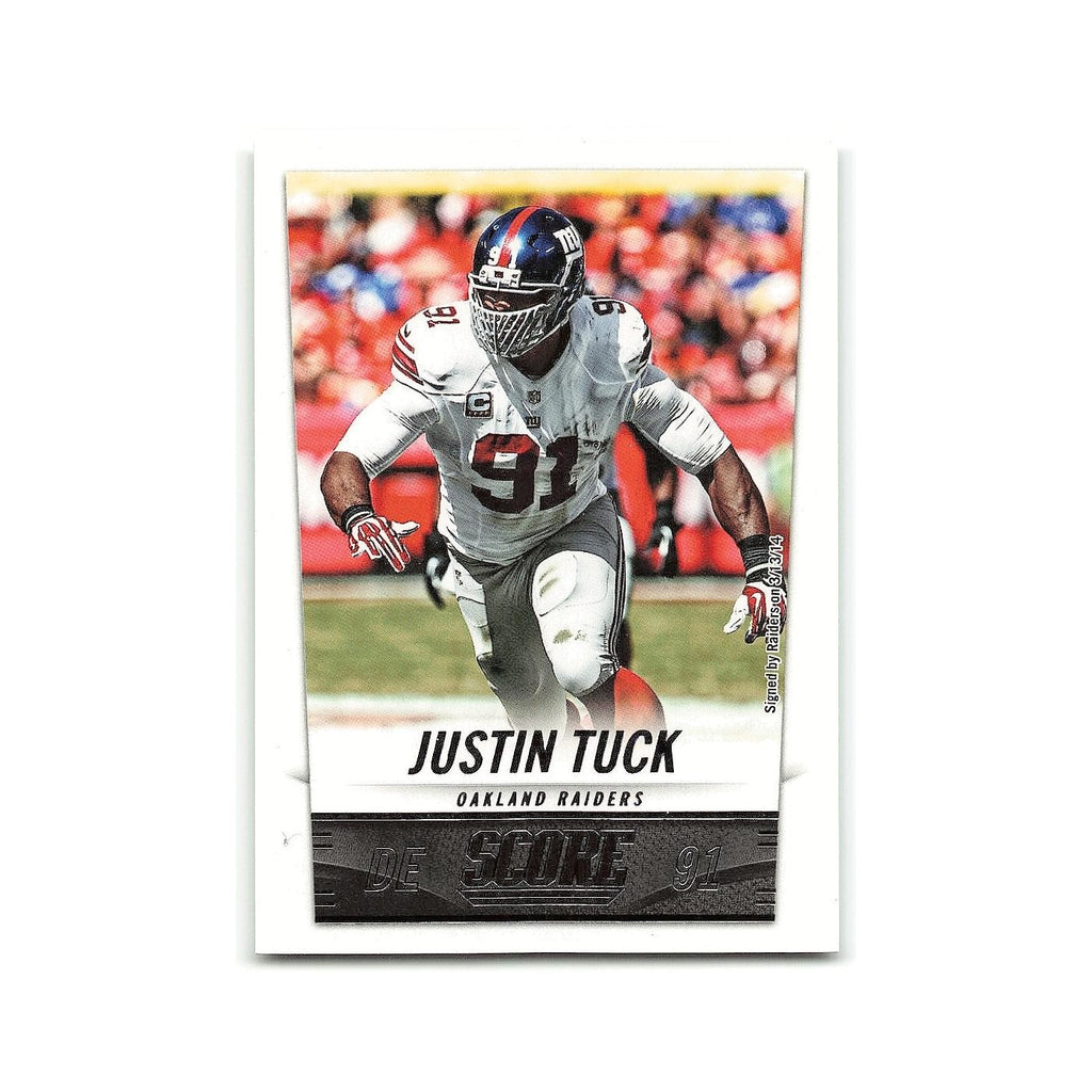 Justin Tuck 2014 Score #156 Oakland Raiders Football Card NM