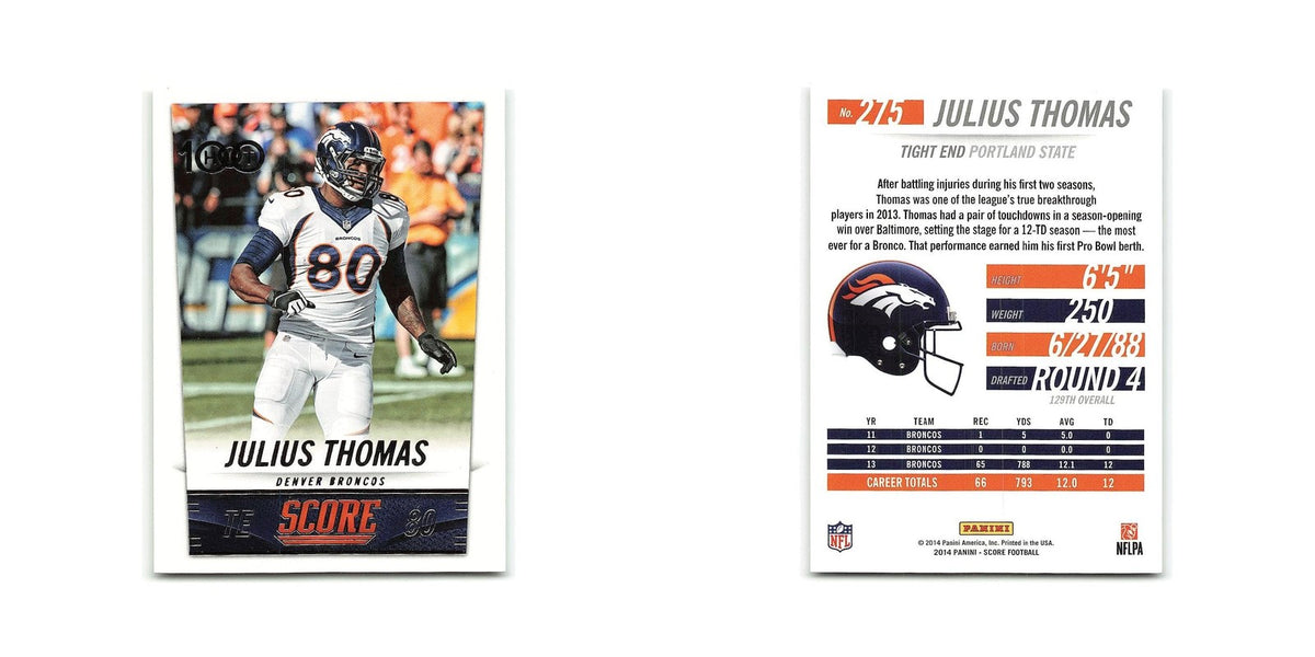 Julius Thomas 2014 Score #275 Denver Broncos Football Card NM
