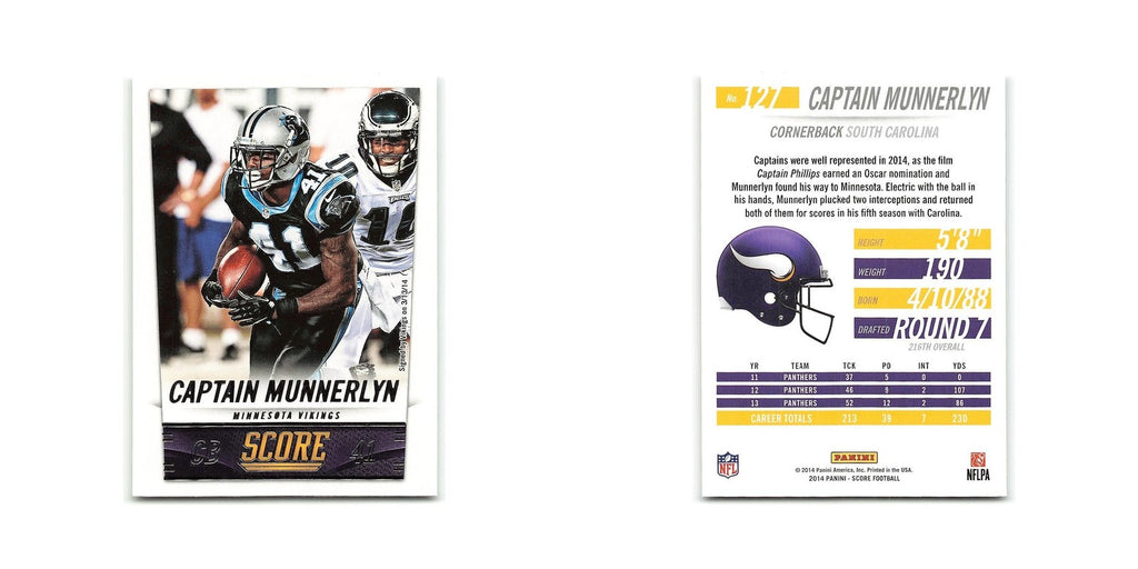 Captain Munnerlyn 2014 Score #127 Minnesota Vikings Football Card NM