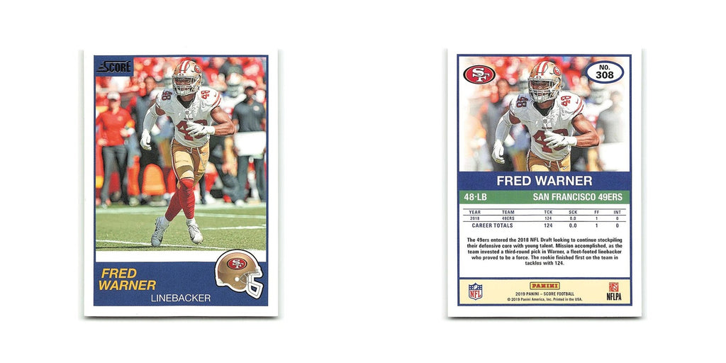Fred Warner 2019 Score #308 San Francisco 49ers Football Card NM