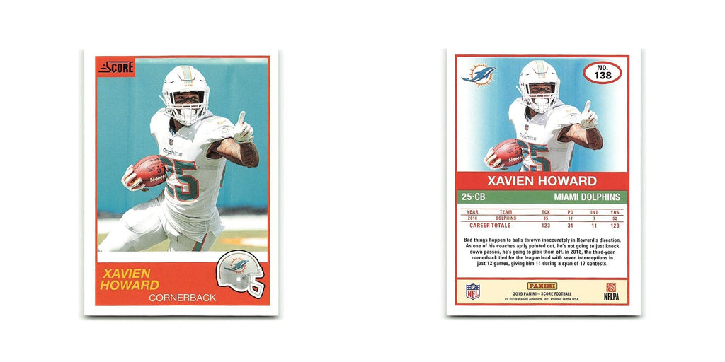 Xavien Howard 2019 Score #138 Miami Dolphins Football Card NM