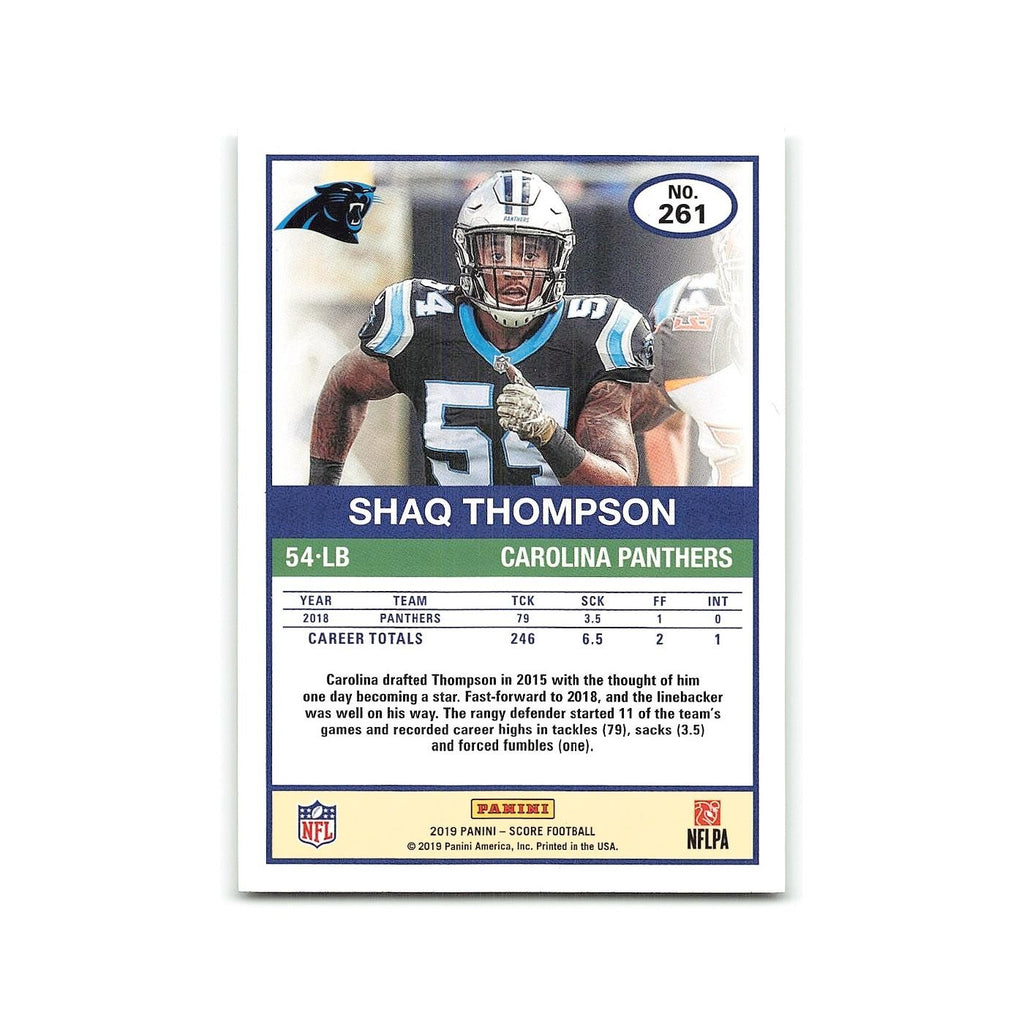 Shaq Thompson 2019 Score #261 Carolina Panthers Football Card NM